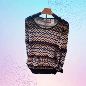 ALFRED DUNNER Women’s Large Chevron Knit Sweater